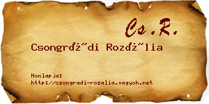 Csongrádi Rozália névjegykártya